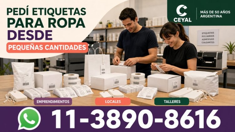 Pedí etiquetas para ropa desde pequeñas cantidades