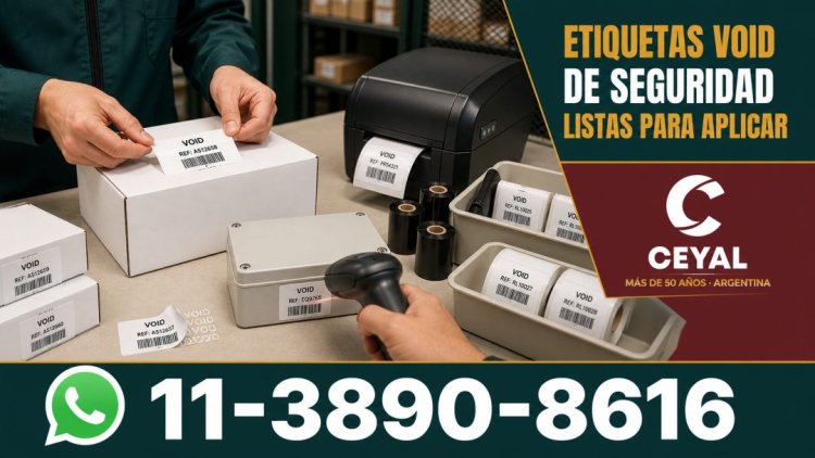 Etiquetas VOID de seguridad listas para aplicar