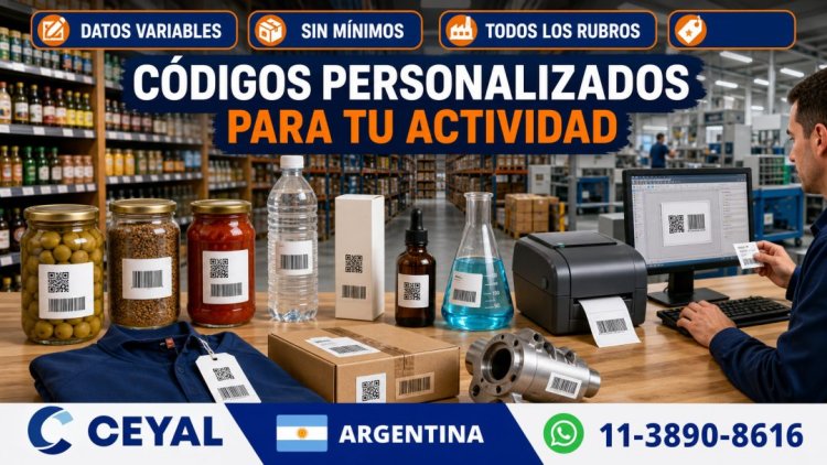Códigos personalizados para productos de diferentes rubros