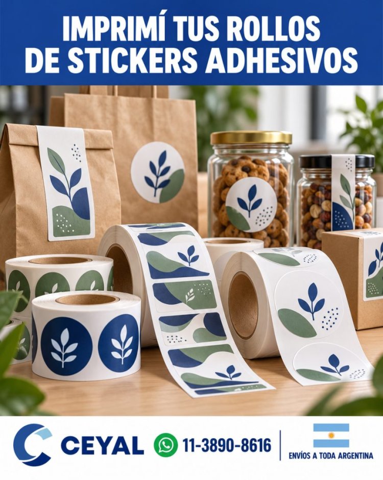 Imprimí tus rollos de stickers adhesivos