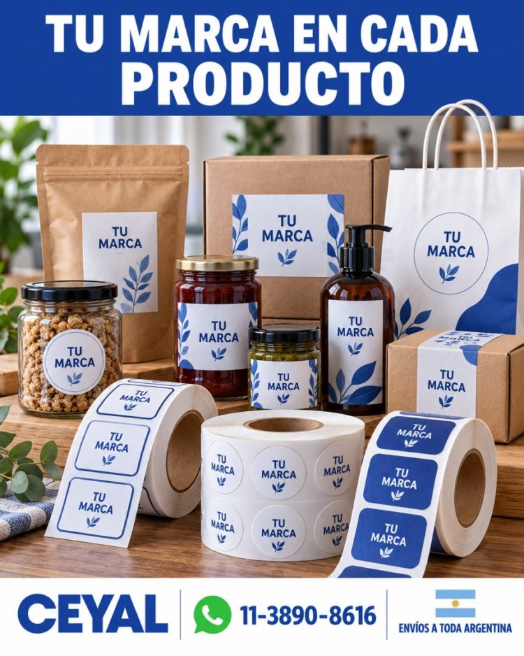 Tu marca en cada producto: stickers en rollo y envases etiquetados