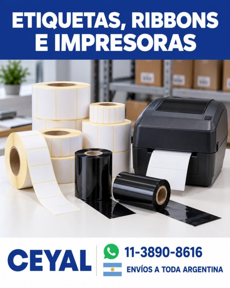 Etiquetas, ribbons e impresoras para imprimir códigos de barra