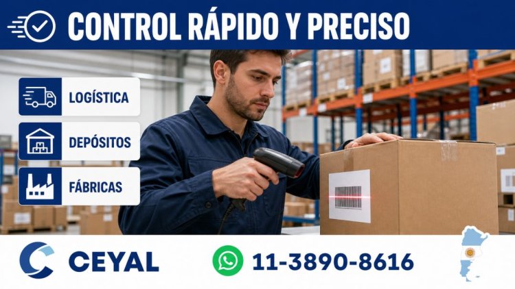 Control de mercadería con lector de códigos de barras en logística