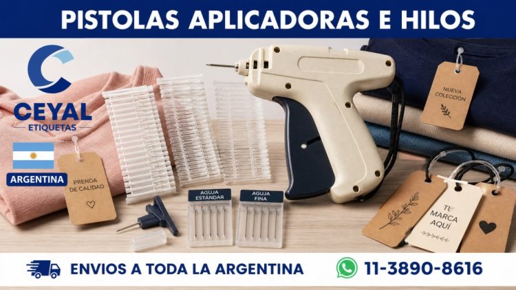Pistolas aplicadoras e hilos plasticos para etiquetado textil Ceyal