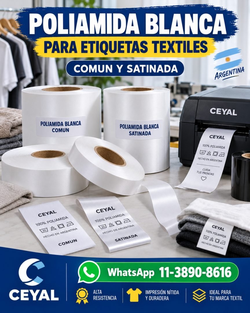 Poliamida blanca para etiquetas textiles