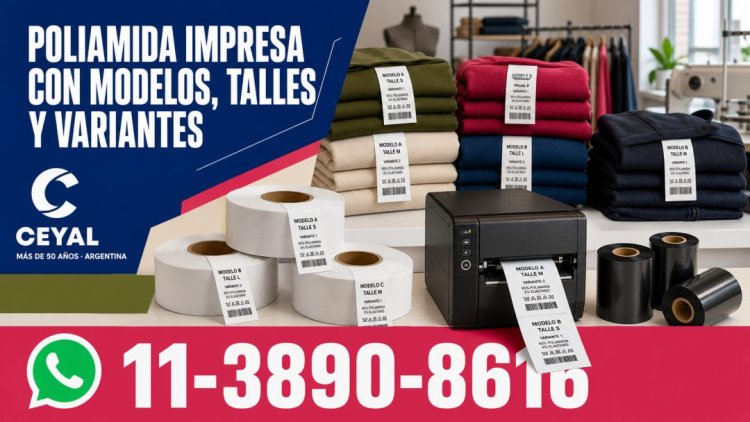Poliamida impresa con información variable para ropa