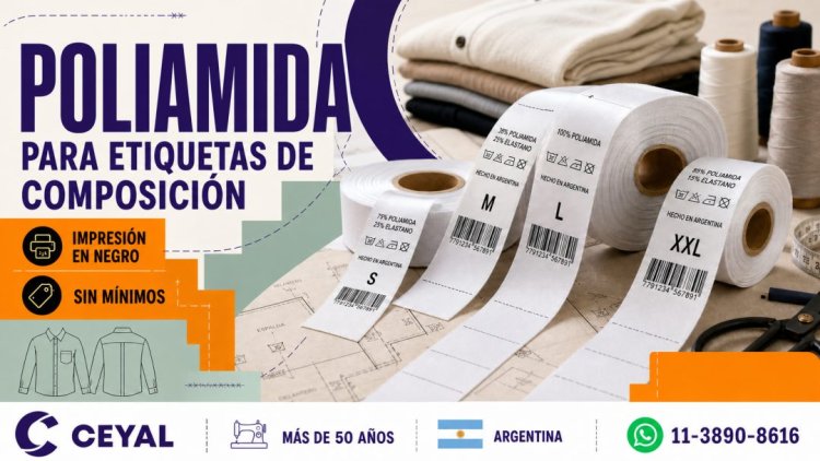 Poliamida para etiquetas de composición