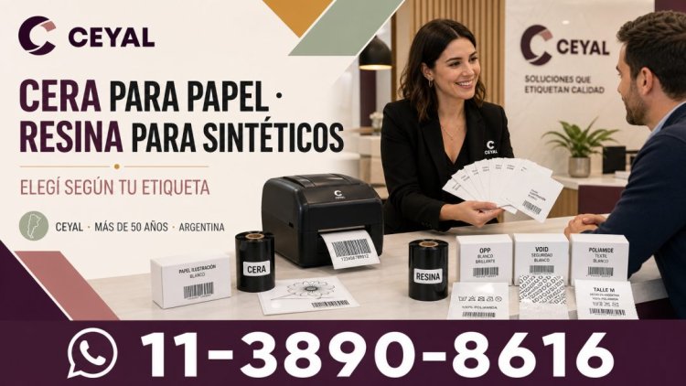 Ribbon de cera para papel y resina para materiales sintéticos