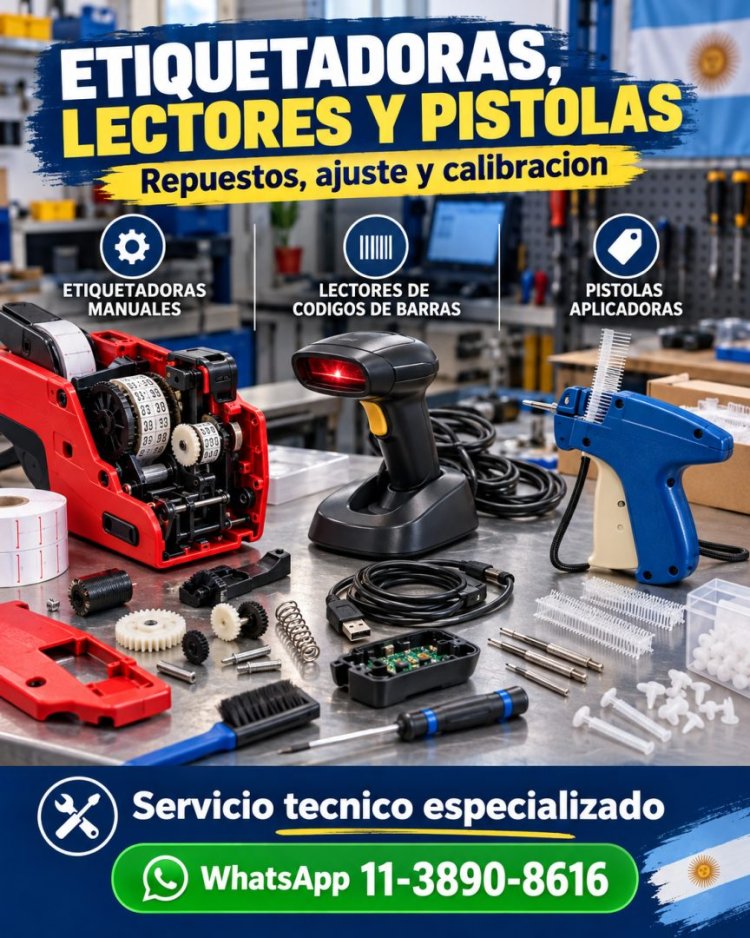 Service de etiquetadoras lectores y pistolas aplicadoras