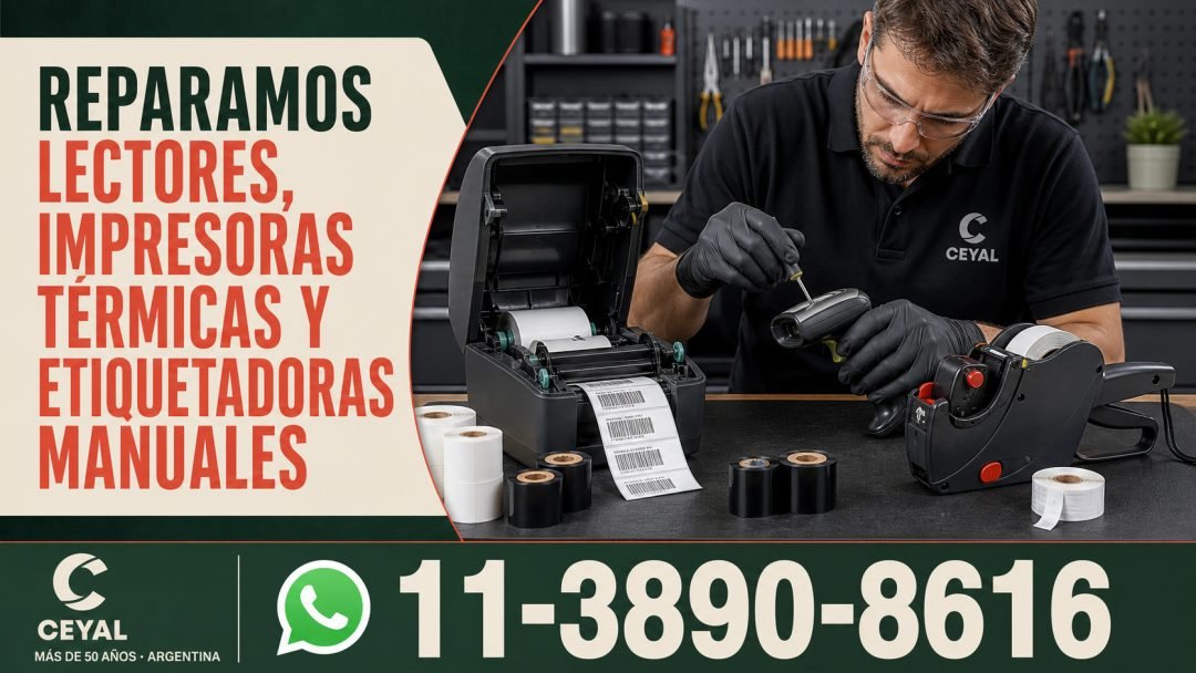 Reparamos lectores, impresoras térmicas y etiquetadoras manuales