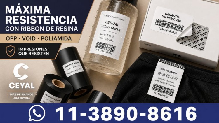 Máxima resistencia con ribbon de resina para OPP, VOID y poliamida