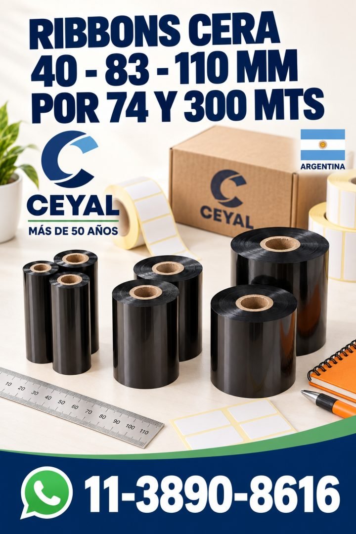 RIBBONS CERA 40 - 83 - 110 MM POR 74 Y 300 MTS