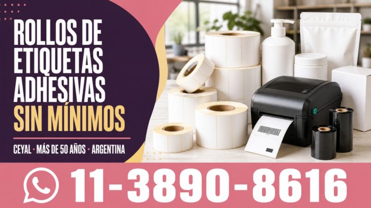 Rollos de etiquetas adhesivas sin mínimos