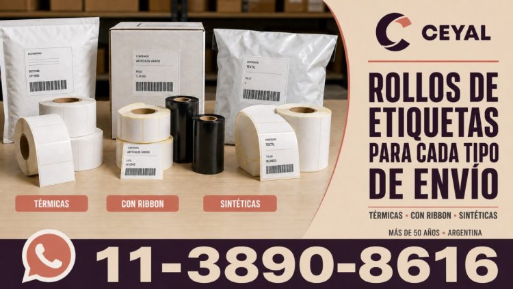 Rollos de etiquetas para cada tipo de envío