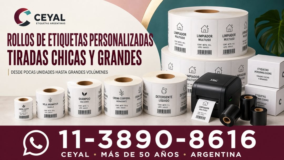 Rollos de etiquetas personalizadas: tiradas chicas y grandes