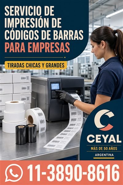 Servicio de impresión de códigos de barras para empresas