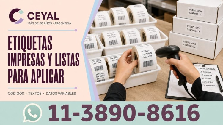 Etiquetas impresas y listas para aplicar