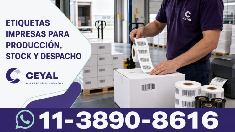 Etiquetas impresas para producción, stock y despacho