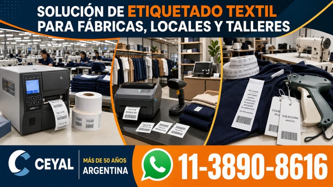 Solución de etiquetado textil para fábricas, locales y talleres