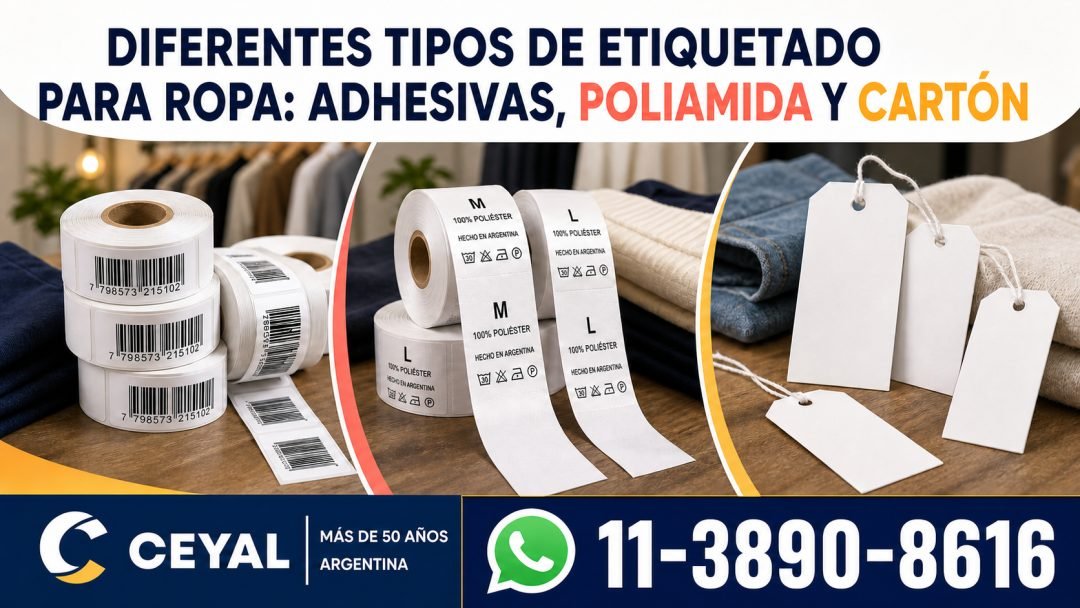 Diferentes tipos de etiquetado para ropa: adhesivas, poliamida y cartón