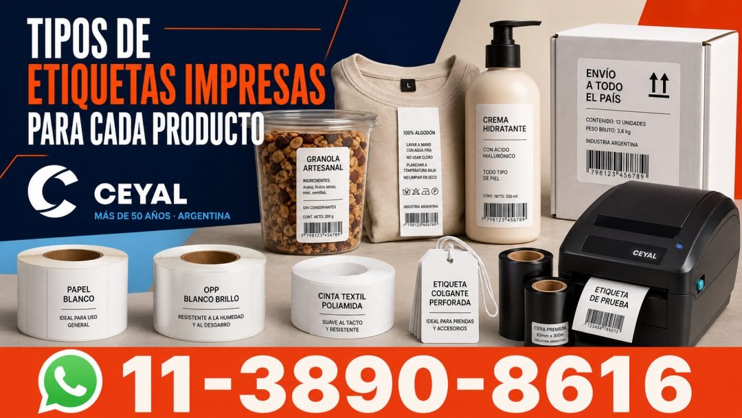 Tipos de etiquetas impresas para cada producto