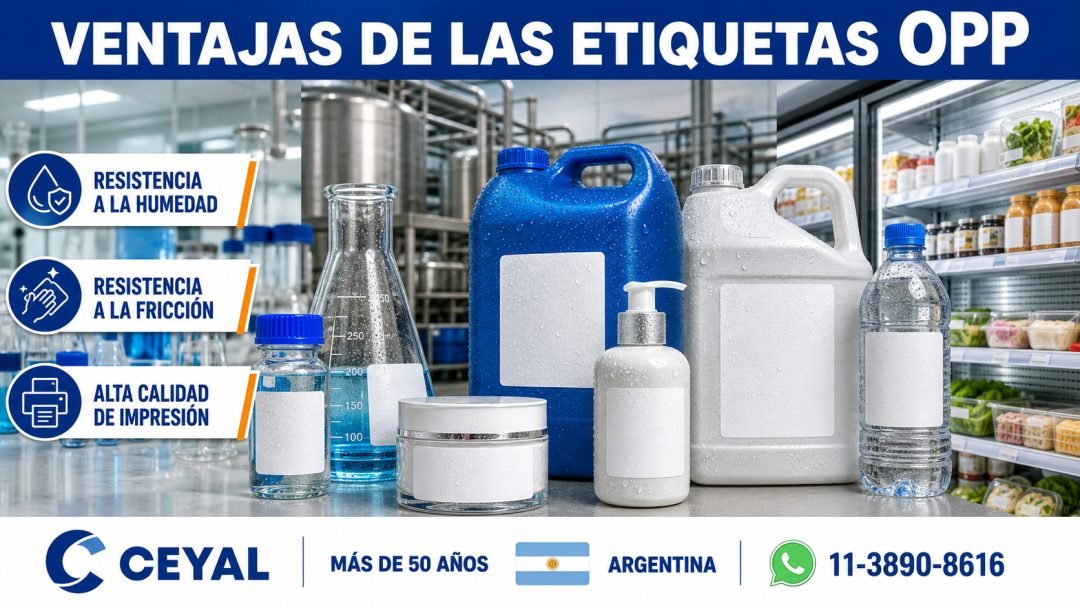 Etiquetas OPP: resistencia y presentación para cada rubro