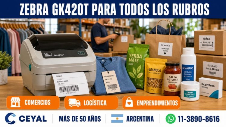 Zebra GK420T para comercios, logística y emprendimientos