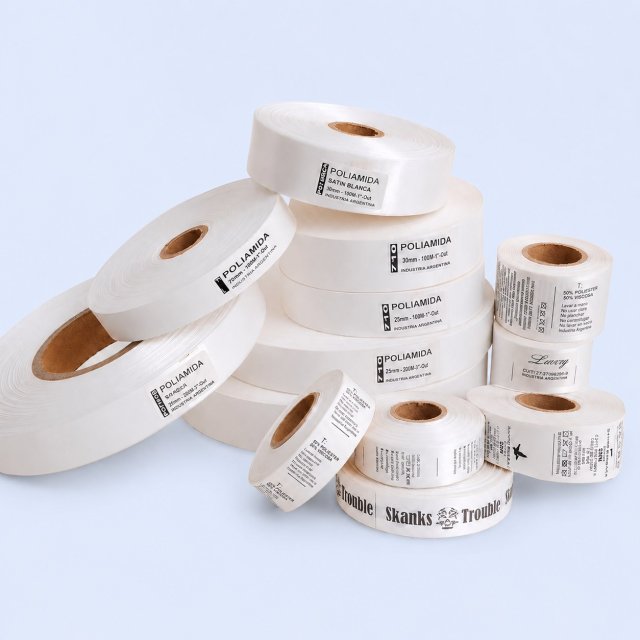 Rollos de poliamida para etiquetas de composición textil